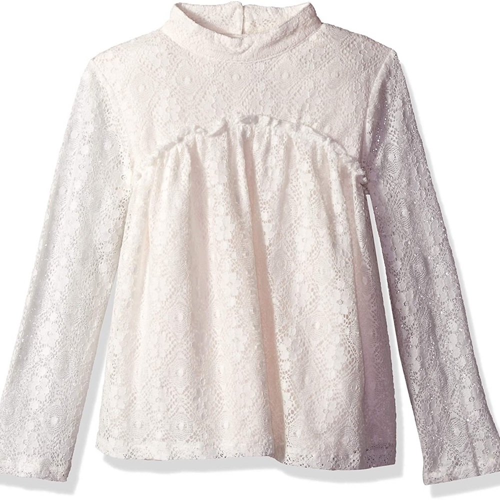 Jessica Simpson long sleeve baby doll lace top shirt blouse dressy girls medium